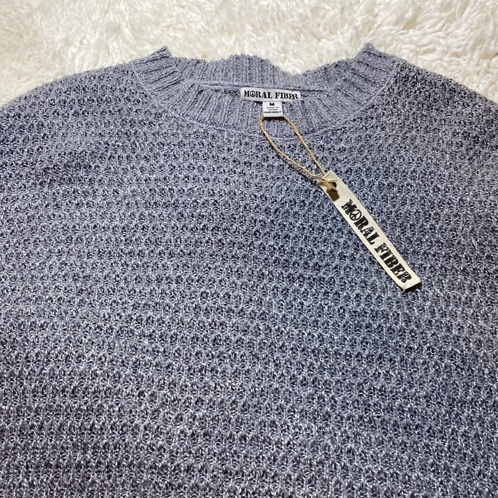 NWT MORAL FIBER GREY GRAY LONG SLEEVE CREWNECK SWEATER  Size M Excellent… - Picture 2 of 12